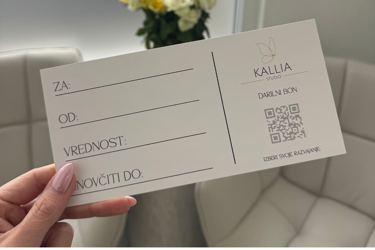 Darilni boni za kozmetične storitve - Kallia salon Domžale